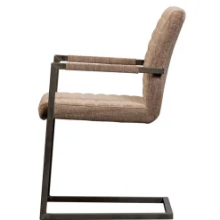 Freischwinger Armlehnenstuhl in Braun meliert - Sicilia (2er Set)