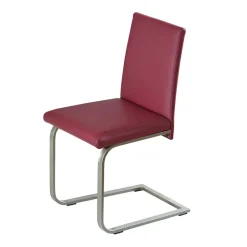 Freischwinger Clamina in Rot Kunstleder