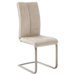 Freischwinger-Polsterstühle in Creme - Sevilaca (4er Set)