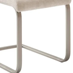 Freischwinger-Polsterstühle in Creme - Sevilaca (4er Set)