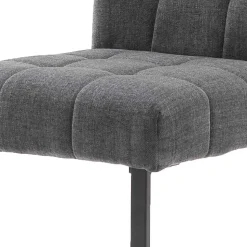 Freischwingerstühle aus Chenille in Dunkelgrau - Hulmane (2er Set)