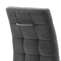 Freischwingerstühle aus Chenille in Dunkelgrau - Hulmane (2er Set)