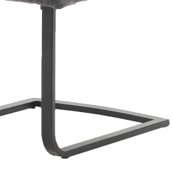 Freischwingerstühle aus Chenille in Dunkelgrau - Hulmane (2er Set)