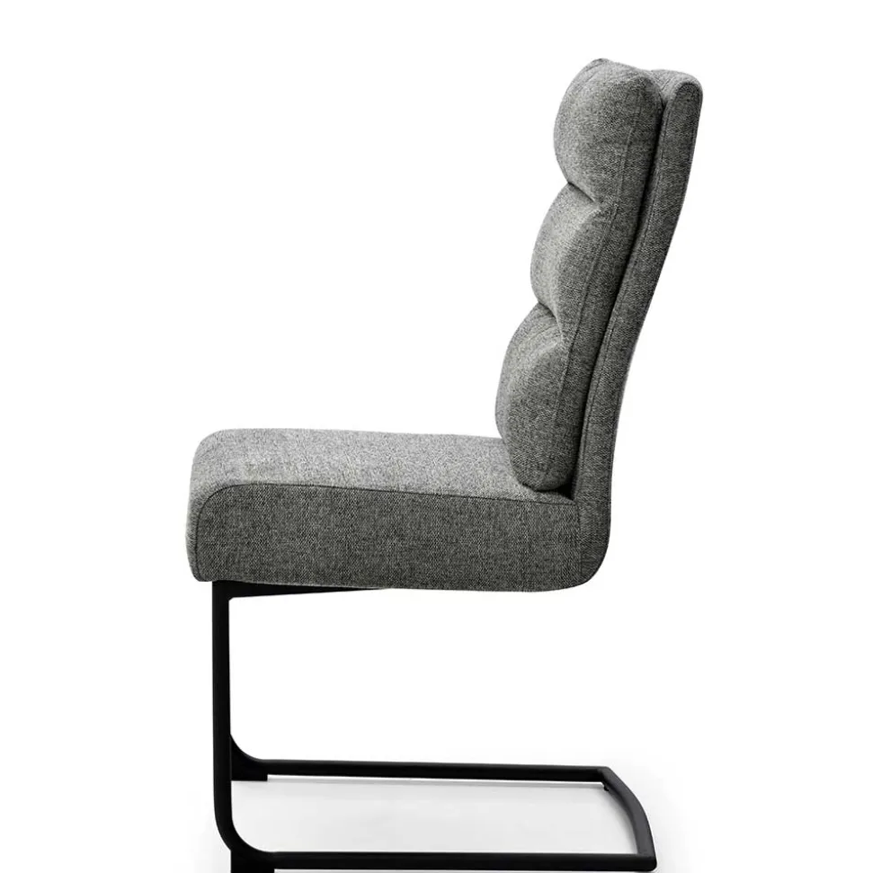 Freischwingerstühle in Grau Strukturstoff - Pizaras (2er Set)