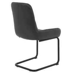 Freischwingerstuhl in Anthrazit Microfaser - Settas (Set)