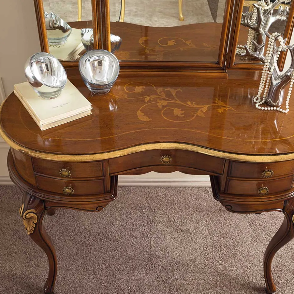 Frisiertisch & Hocker im Italienischen Stil - Carlenna (zweiteilig)