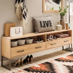 Funktionelle Flurbank aus Holz - Dulciana