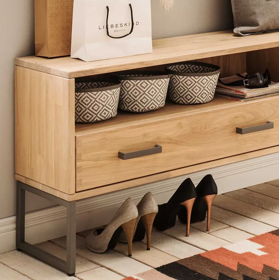 Funktionelle Flurbank aus Holz - Dulciana