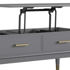 Funktioneller Couchtisch in Grau & Gold - Obbo