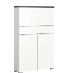 Funktioneller Schuhschrank mit zwei Türen & Klappe - Suad