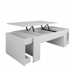 Funktioneller Sofatisch Lotta in Weiß 110x60cm