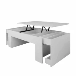 Funktioneller Sofatisch Lotta in Weiß 110x60cm