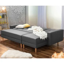 Funktionelles Ecksofa in Dunkelgrau - Kalastania (zweiteilig)