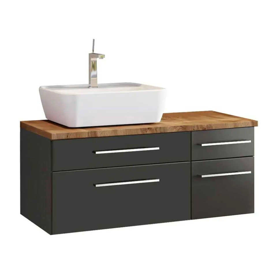 Funktionelles Waschplatz Set in Grau - Estregos (dreiteilig)