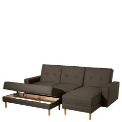 Funktionsecksofa in Braun mit Erle - Iljona (zweiteilig)