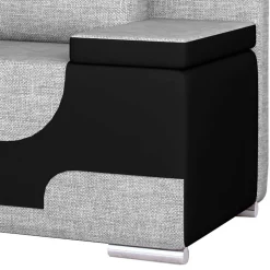 Funktionssofa in Grau und Schwarz - Lech