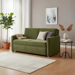 Funktionssofa in Oliv Grün Stoff - Ektuala