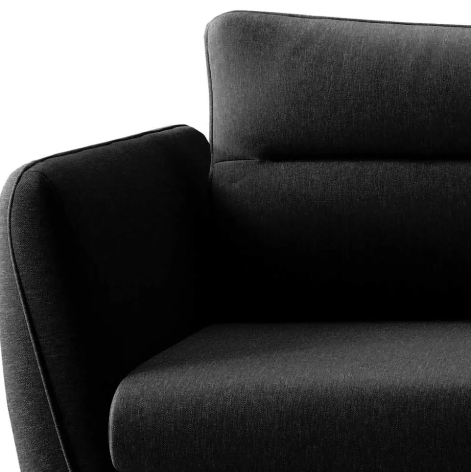 Funktionssofa in Schwarz Stoffbezug - Mirono