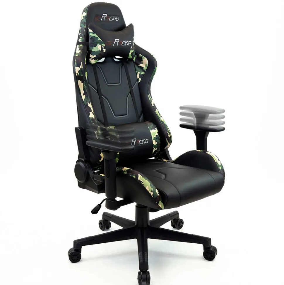 Gamer Drehstuhl in Schwarz & Camouflage - Babeny