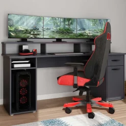 Gaming Computer Schreibtisch in Anthrazit - Nikolan