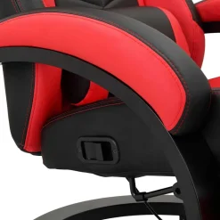 Gaming Stuhl mit Ringgestell in Schwarz mit Rot - Crentin
