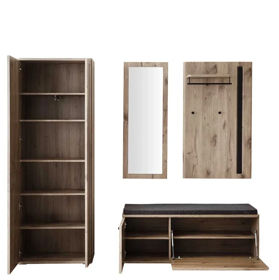 Garderobe Flurmöbel Set modern - Baiamare (vierteilig)