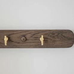 Garderobe Hakenleiste in Eiche Dunkelbraun - Cora