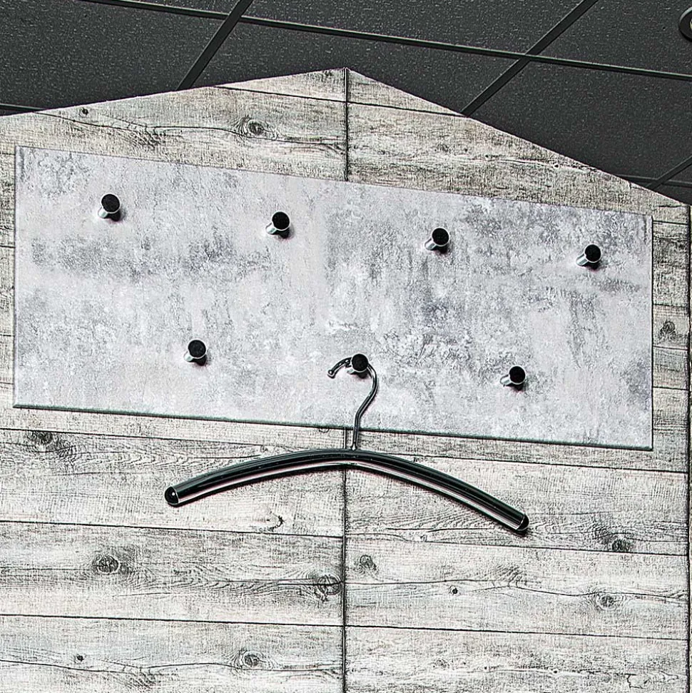 Garderobe in Beton Optik Vessina mit 7 Knopf Haken