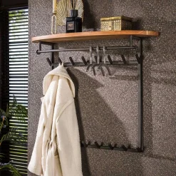 Garderobe mit 16 Haken und Stange - Drucana