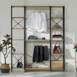 Garderobe Regal mit 2 Stangen & 10 Fächern - Elisanne