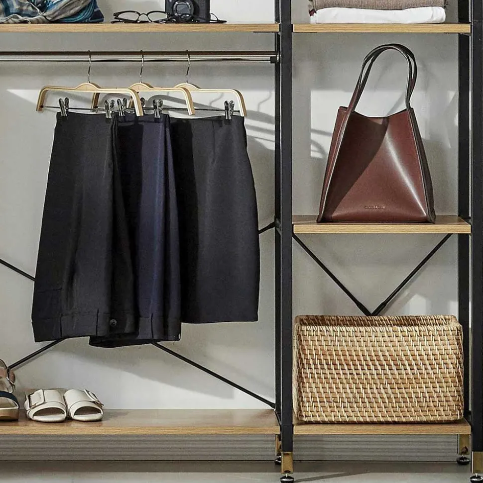 Garderobe Regal mit 2 Stangen & 10 Fächern - Elisanne