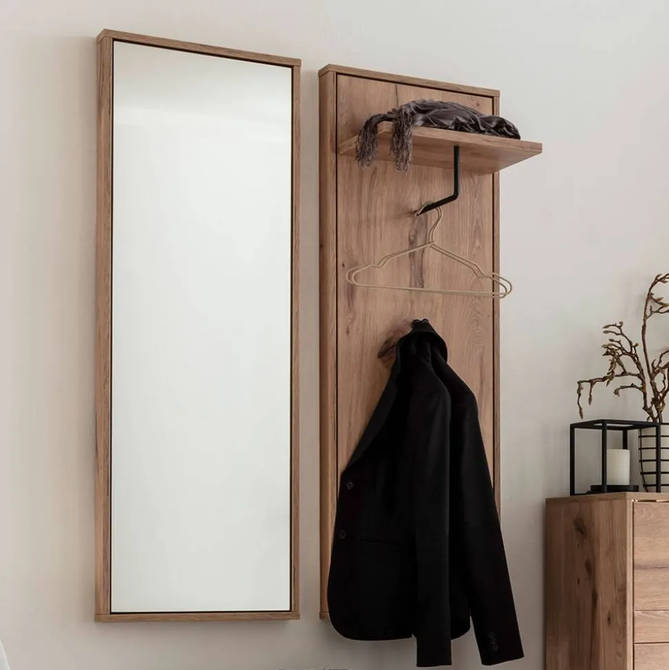 Garderobe und Spiegel Set in Wildeiche - Vapposia (zweiteilig)