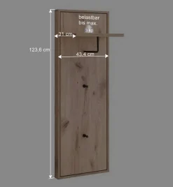 Garderobe und Spiegel Set in Wildeiche - Vapposia (zweiteilig)