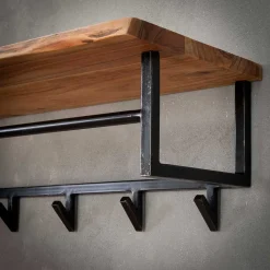 Garderobe zum Aufhängen aus Metall Schwarz - Porongo