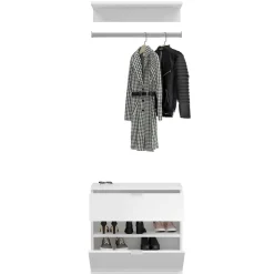 Garderoben Block mit Stange 152 cm breit - Ejulia (dreiteilig)