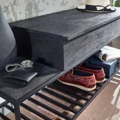 Garderoben Möbel in Anthrazit & Schwarz - Belgica (zweiteilig)