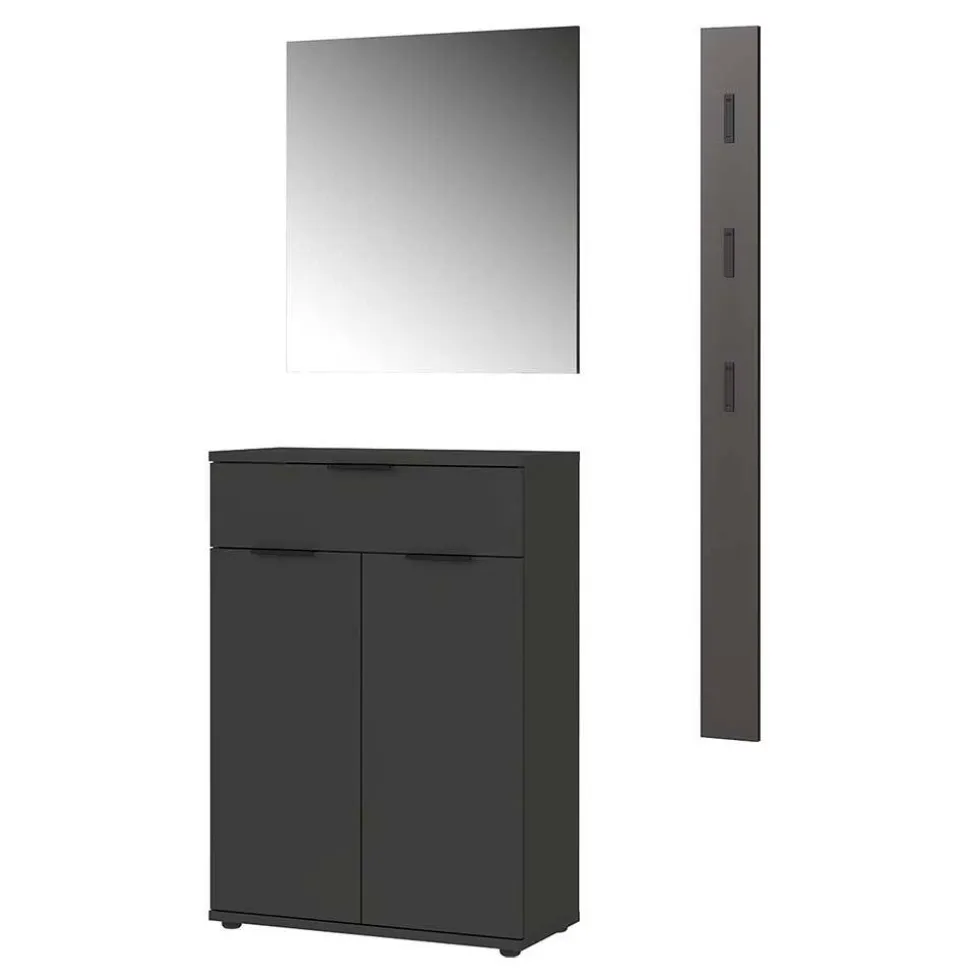 Garderoben Möbelset in Dunkelgrau - Tarlotta (dreiteilig)