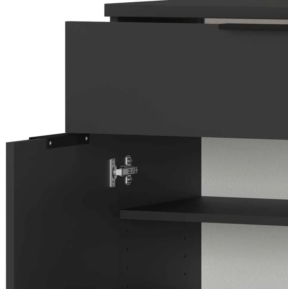 Garderoben Möbelset in Dunkelgrau - Tarlotta (dreiteilig)