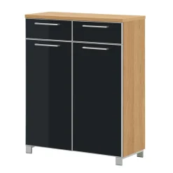 Garderoben Schuhschrank Lalaika in Anthrazit Glas beschichtet