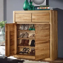 Garderoben Schuhschrank Uvinessa aus Wildeiche Massivholz