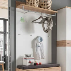 Garderoben Set in Weiß & Eiche - Vicanossa (dreiteilig)