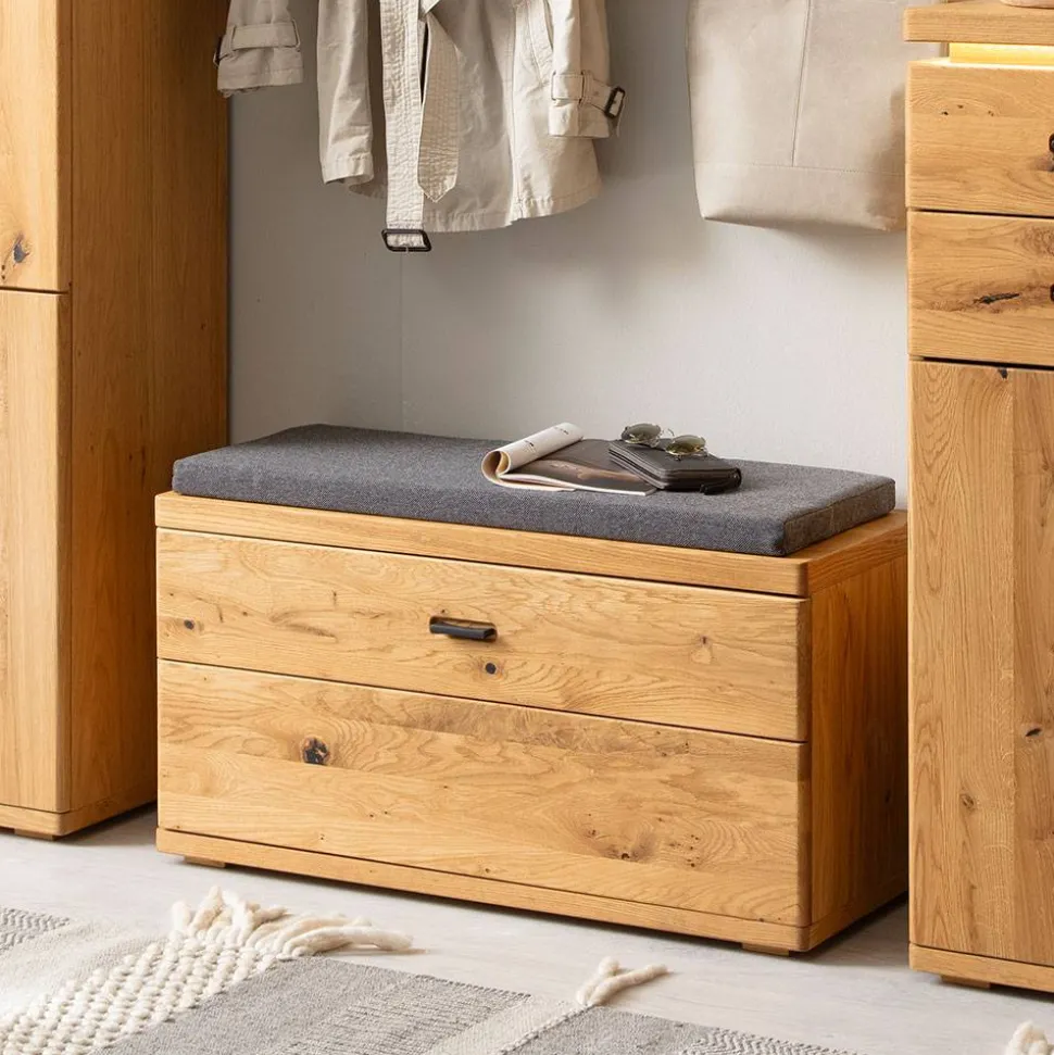 Garderobenbank aus Balkeneiche Massivholz - Robats