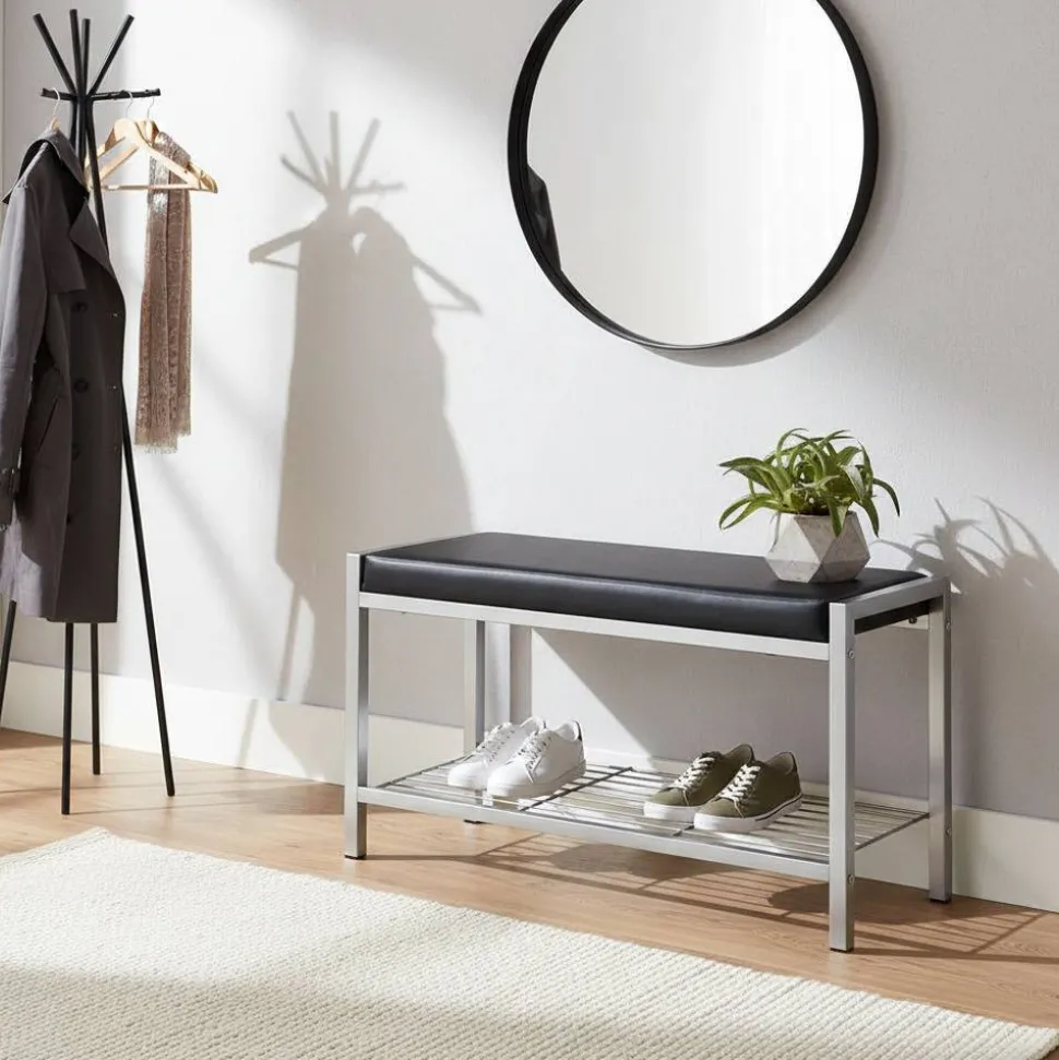 Garderobenbank Basilia in Schwarz