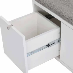 Garderobenbank Gorfu in Weiß Grau