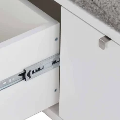 Garderobenbank Gorfu in Weiß Grau