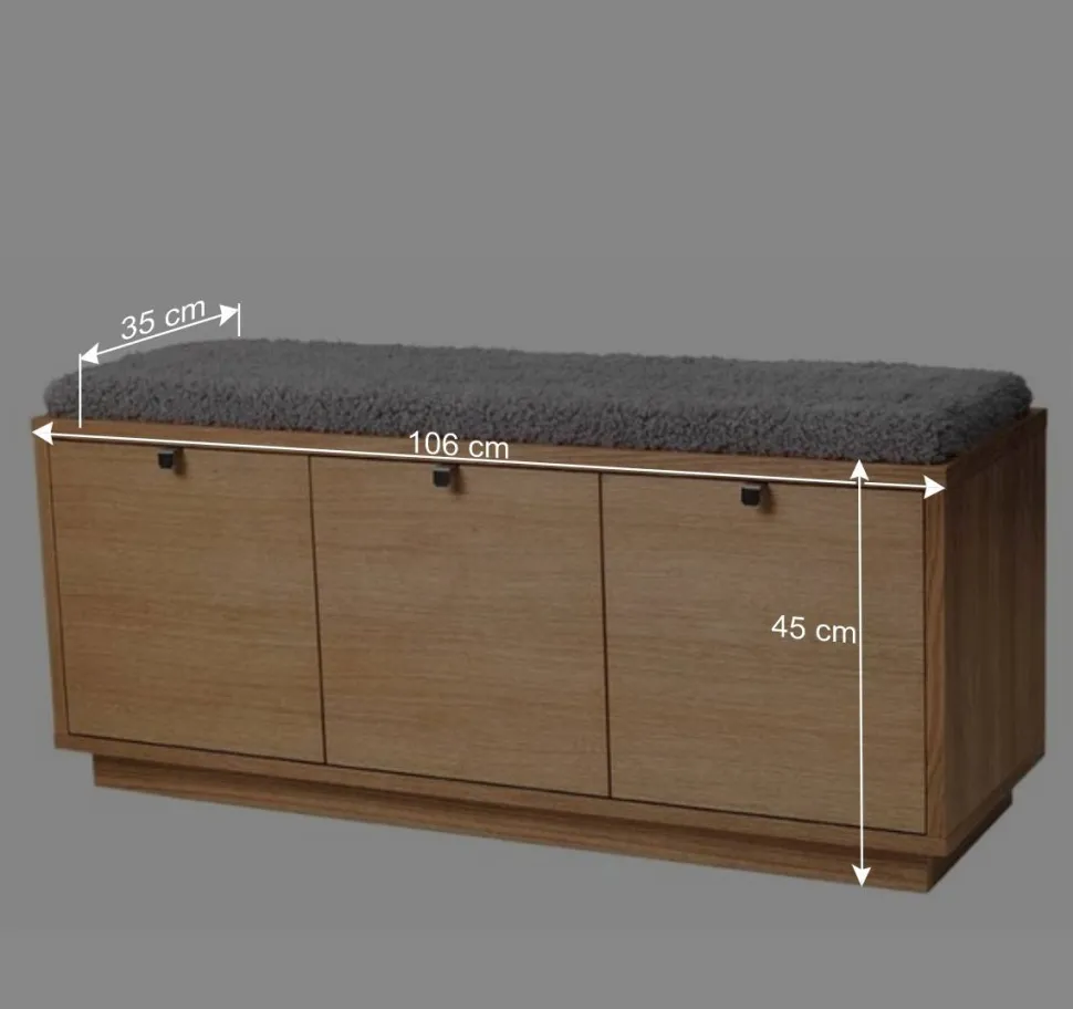 Garderobenbank Helvana mit Eiche furniert