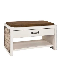 Garderobenbank Oficina in Weiß Braun