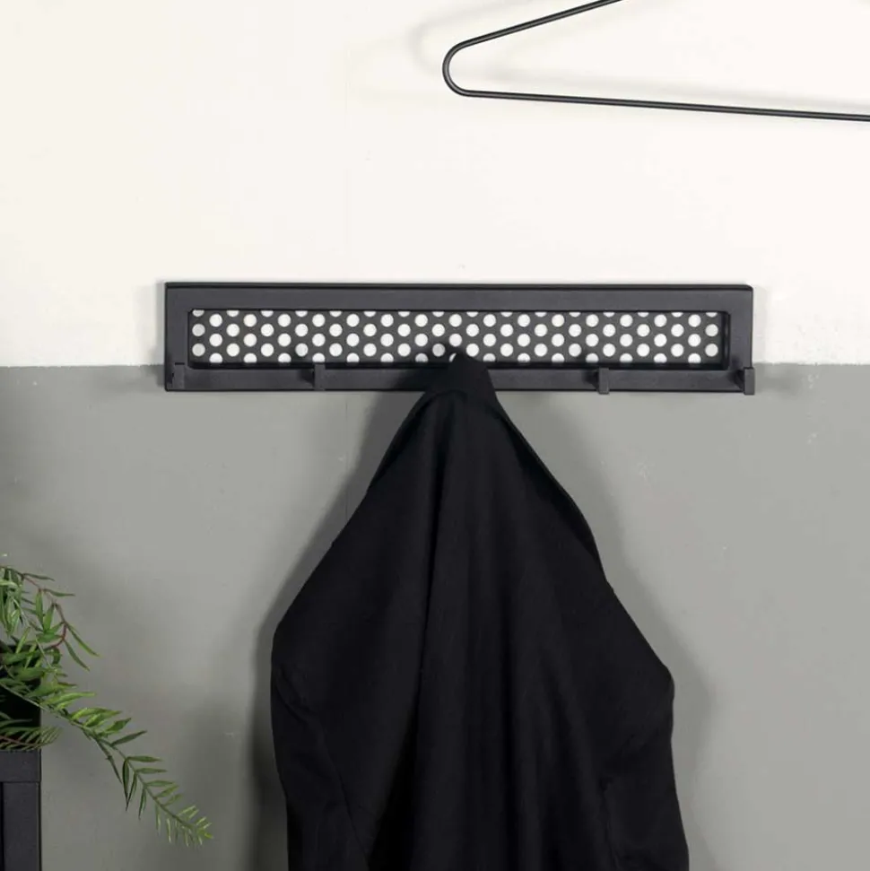 Garderobenhakenleiste aus Stahl in Schwarz - Orcia