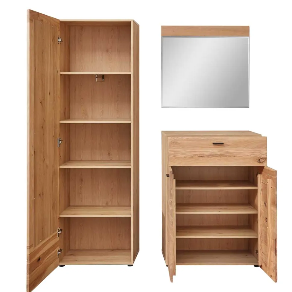 Garderobenkombination mit Massivholz Oberfläche - Cymbal (dreiteilig)