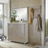 Garderobenkombination Srocca in Taupe Glas beschichtet (dreiteilig)